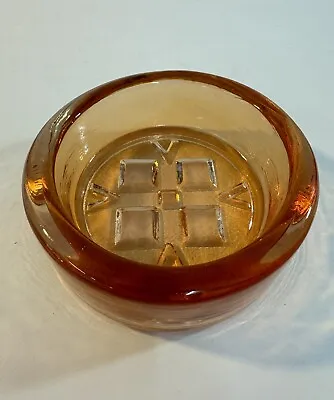 Buy Vintage Wedgwood RSW27 Textured Range Amber Glass Bowl Marked On Base   (sto) • 9.99£