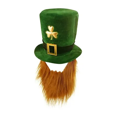 Buy IRISH SHAMROCK HAT WITH BEARD St Patricks Day Novelty Plush Fancy Dress Lucky UK • 6.99£