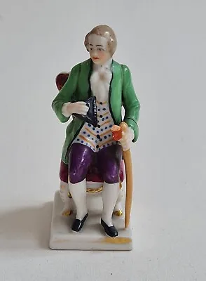 Buy Antique Capodimonte Miniature Seated Gent Figurine Crown N Marked Italy 6cm Tall • 28£