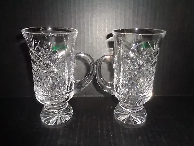 Buy (2) GALWAY Super CRYSTAL IRISH COFFEE GLASSES / MUGS 'TIS HERSELF & 'TIS HIMSELF • 32.61£