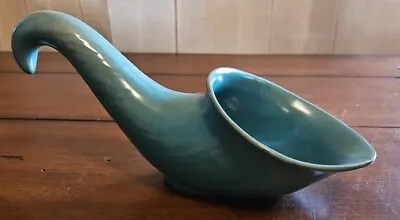 Buy Frankoma Pottery-Green Turquoise Cornucopia/Horn Of Plenty-9.5” Vase  • 20.86£
