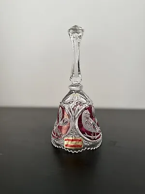 Buy Vintage Echt Bleikristall Bell Crystal Ruby Red Bird Clear Glass *chipped* • 10£