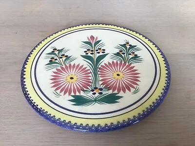 Buy Henriot Quimper Hand Painted Circular Plate Pot Stand. 9 Inches. • 10£