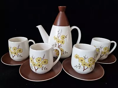 Buy Retro Carlton Ware Coffee Pot & 4 Cups & Saucers  Mimosa  • 22£