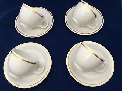 Buy Vintage Royal Doulton Fine Hotel China Tea Cups And Saucers - Set Of 4 • 20£