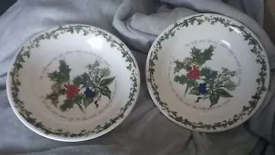 Buy Two Portmeiron The Holly And Ivy Large Bowls,22centimeters Across. • 13.50£