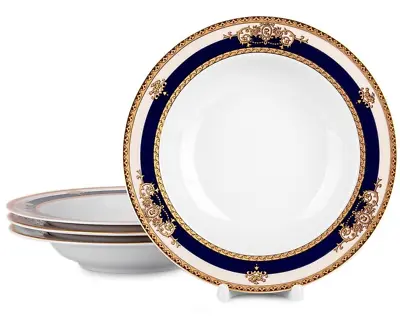 Buy Marie Antoinette SET OF 4 Porcelain SOUP PLATES Czech Luxury Dinnerware 8.7  • 84.06£