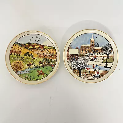 Buy A Pair Of Collectable English Prinknash Pottery Plates  -  Autumn Scene ONLY • 12.99£