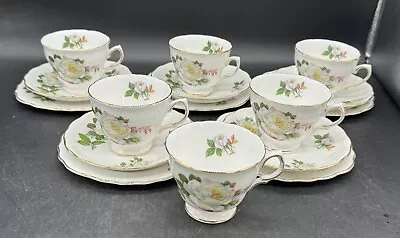 Buy Vintage Bone China Royal Vale Tea Cups, Saucers & Side Bread Plates - 16 Pieces • 19.75£