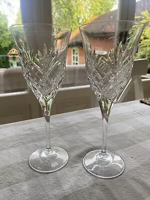 Buy Tall Elegant Da Vinci Cut Crystal Wine Glasses X 2 • 10£