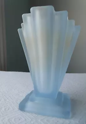 Buy Vintage Miniature Art Deco  Frosted Glass  Vase • 10£