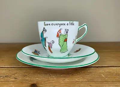 Buy Vintage 'Better Healthy Than Wealthy' Sutherland Cup, Saucer, Plate Trio • 10.50£