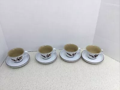 Buy Vintage Denby  Windflower  Stoneware Four Cups & Four Saucers Hand Painted • 15£