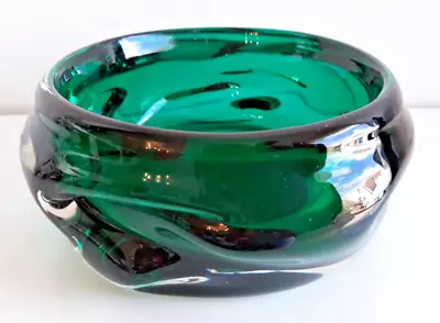 Buy Vintage 60s Whitefriars Green Cased Knobbly Art Glass Bowl By Wilson/Dyer • 34.95£
