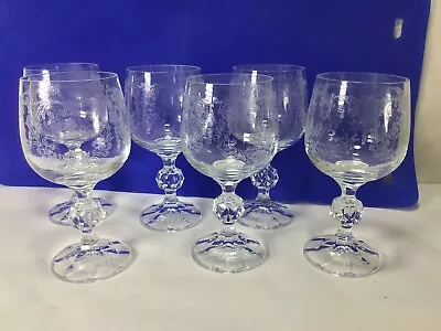 Buy II13 Vintage Bohemia Crystal Stem Hand Blown Wine Glasses For Adults Set Of 6 • 54.67£