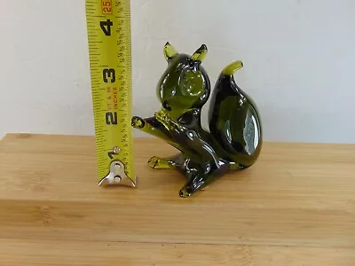 Buy Vintage Pilgrim Glass Art Glass Green Squirrel RARE MINT • 16.89£