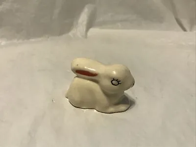Buy VINTAGE 1940’s POTTERY RED WHITE EASTER BUNNY RABBIT MINIATURE FIGURINE • 10.43£