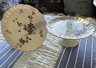 Buy Antique Wiltshaw And Robinson Carlton Ware Cake Stands Plates Clematis Design • 35£