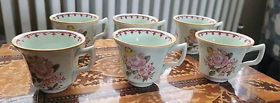 Buy 1930's Adams Calyx Ware Set Of 6 Small Transfer Flower Pattern Small Tea Cups • 15£