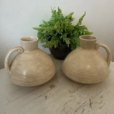Buy Art Deco Art Nouveau  Pair Crown Ducal Pottery Vases With Handles • 32£