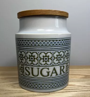 Buy VINTAGE HORNSEA Pottery Tapestry Sugar Canister Jar 70's Glazed Blue Pattern • 12.99£