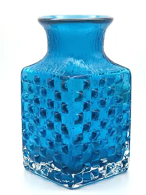 Buy Whitefriars Pattern Number 9817 Chessboard Vase In Kingfisher Blue Baxter 1970s • 250£