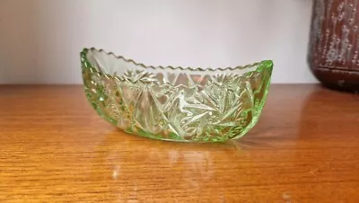 Buy Art Deco Green Glass Boat Dish Sowerby Glass Boat • 11.99£