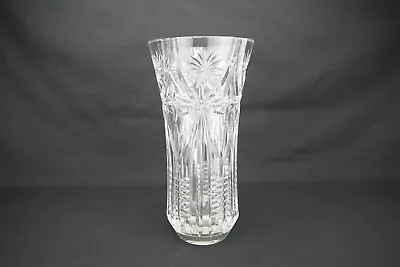 Buy Vintage Crystal Cut Glass Concave 12  Star Burst Pattern Vase, Grand & Bold • 23£
