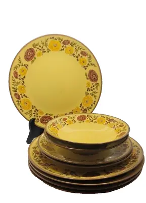 Buy Taylor Smith Taylor Ironware Indian Summer 9 Piece Plates Saucers Vintage • 55.92£