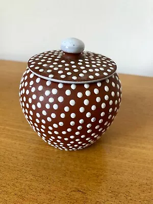 Buy Denmark Zeuthen Keramik Lidded Bowl Sugar Polka Dot Redware Pottery 1950s Danish • 29.99£