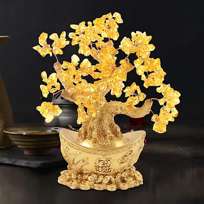 Buy New Feng Shui Large Money Tree Crystal Gemstone Bonsai Wealth Blessing Ornament • 19£