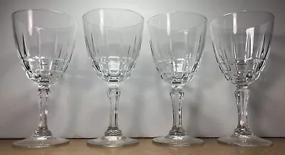 Buy Set Of 4 Vintage French Cut Wine Glasses Excellent Condition • 14.99£