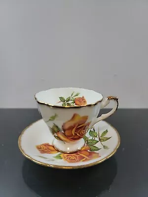 Buy Queen Anne Anniversary Rose Fine Bone China Tea Cup And Saucer Tawny Gold • 18.92£