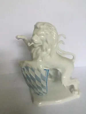 Buy Original Vintage German Porcelain Figurine - Bavarian Lion. On Presentation Base • 125£