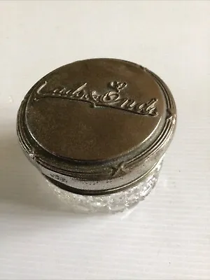 Buy Vintage /Antique Cut Glass Jar/Vanity Box Silver Plated Top With Lands End Sign • 12£