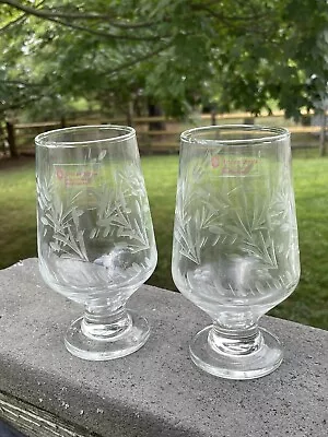 Buy Arte En Pepita Mexico Hand Cut Clear Glass Footed Drinking Glasses Goblets 5.75  • 38.42£