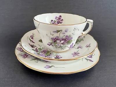 Buy Vintage 1940s Victorian Violets Hammersley Trio Cup Saucer Plate Fine Bone China • 14.99£