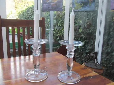 Buy Glass Heavy Solid  Candle Sticks, 8  Inches Tall • 9.99£