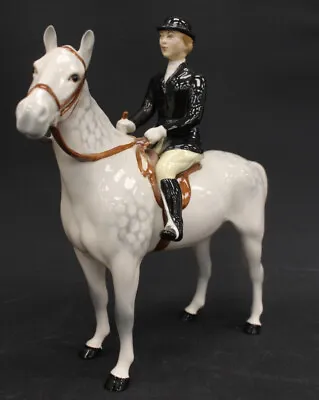 Buy Vtg BESWICK Huntswoman On Grey & White Dapple Horse English Ceramic Figure - CB5 • 112.11£
