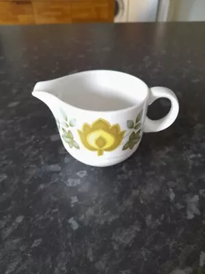 Buy Green And Yellow Vintage Alfred Meakin Glo White Ironstone Milk Jug • 4£