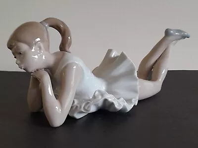 Buy Nao Lladro Porcelain Figurine, Young Girl Lying Pensive Ballerina • 25£