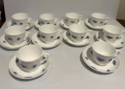 Buy Vtg Adderley Blue Chelsea Porcelain Fine Bone China Lot 10 Cups Saucers--euc • 76.72£