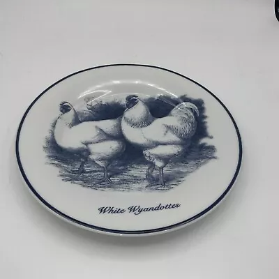 Buy Vintage Norfolk China Blueware White Wyandottes Chicken Plate • 23.48£