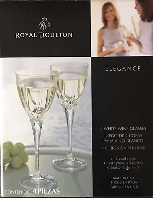 Buy Vintage Set Of 4 Royal Doulton Cut Crystal Wine Glasses Rare Pattern Heavy Glass • 24.99£