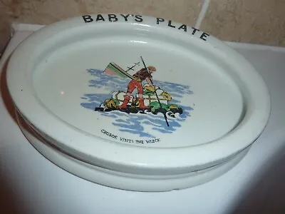 Buy Grimwades -wilton Ware 21 Cm Oval Baby's Bowl-plate With Crusoe Visits The Wreck • 24£