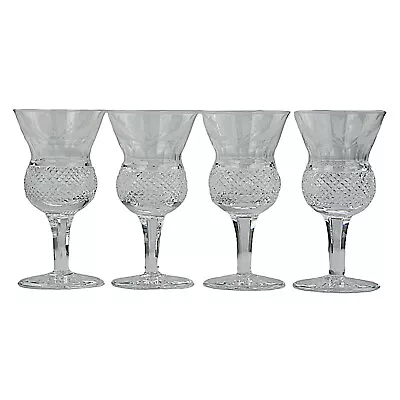 Buy Edinburgh Crystal, Thistle, 4 X Small Claret Wine Glasses • 90£