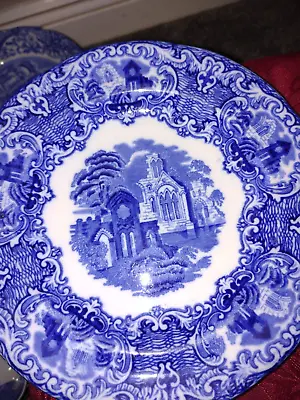 Buy Vintage George Jones & Sons - Blue & White  Abbey 1790 - Cake Plate 7 1/2” • 5£