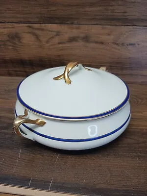Buy JOHNSON BROS, England Covered Serving Dish With Handles Gold Trim 8” Bowl Vtg • 25.97£