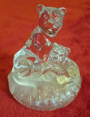 Buy Vintage Crystal RCR Glass Bear And Cub Figurine Ornament • 9.99£