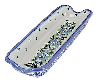 Buy Blue Rose Polish Pottery Claire Corn On The Cob Plate • 46£